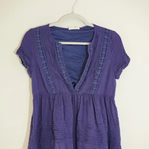 Altar'd State Blue Purple Mini Dress Boho Embroidered Babydoll Fun Wedding Guest thumbnail 2