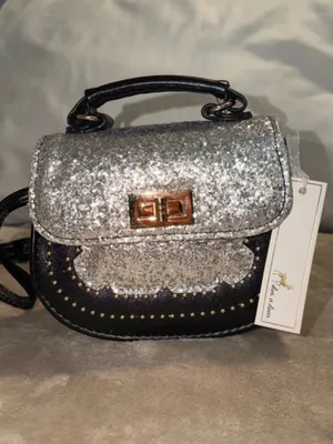 Glitter Silver & Black Studded Top thumbnail 2