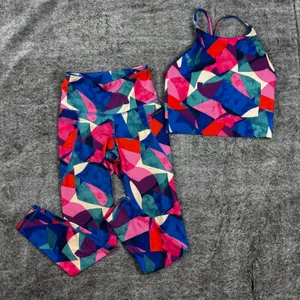 Old Navy Activewear Set Women's Small/Medium Blue Geometric thumbnail 1