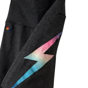 AVIATOR NATION 6” Rainbow Pink High Rise Bolt Graphic Bike Shorts thumbnail 8