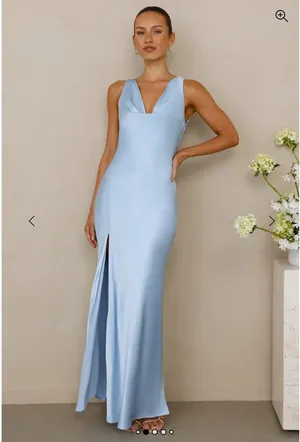 Hello Molly Loretta blue cowl satin maxi dress thumbnail 2