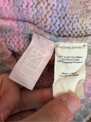 Loveshackfancy Aquarius Chunky Knit Sweater Pink Puff Sleeves Coquette small thumbnail 8