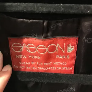 Vintage ILGWU Sasson faux fur black coat Size 10 glam fancy dressy, made in USA thumbnail 4