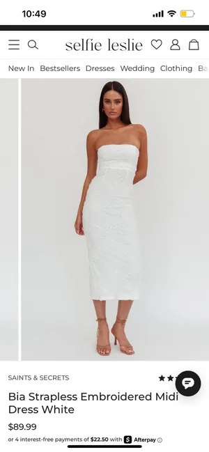 New Selfie Leslie Saints & Secrets Bia Strapless Embroidered Midi Dress Size Small thumbnail 6