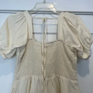 Listicle Cream colored Puff Sleeve Dress thumbnail 6
