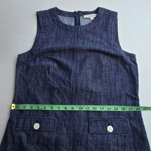 LOFT 31Y Womens Blue Denim Sleeveless‎ Shift Dress Round Neck Pockets Size 6 thumbnail 7