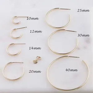14K gold filled hoop earrings 40 mm diameter NEW thumbnail 4