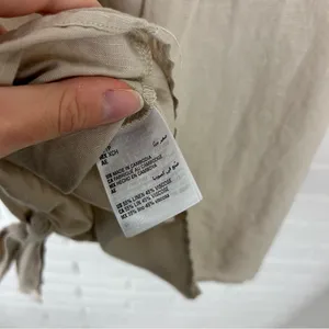 I.N.C. Neutral Linen Blend Boxy Short Sleeve Button Front Top Size XS thumbnail 9