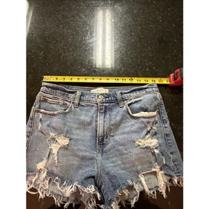 Abercrombie And Fitch Denim Shorts 28/6 Curve Love The Mom Short Mid Rise Jeans thumbnail 5