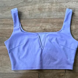 Lilac Square Neck Crop Tank Top Purple thumbnail 1