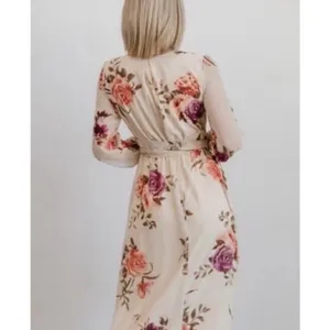 Baltic Born Lydia Ivory Floral Chiffon Maxi Dress V-Neck bump frendly NWT thumbnail 2