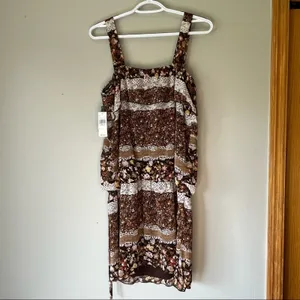 NWT! BCX Brown Patterned Dress Size thumbnail 2