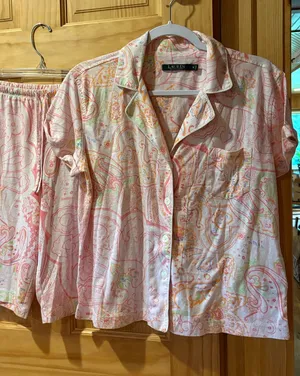 Lauren by Ralph Lauren Pink Paisley Pajama Set women’s size M thumbnail 1