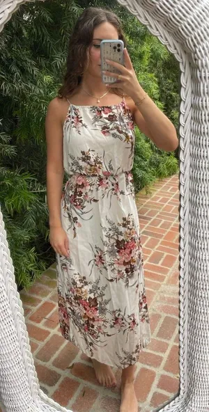 Beautiful variegated rope floral maxi dress thumbnail 1
