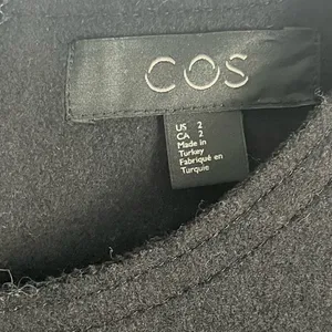 Cos topstitched black wool/cashmere mod short sleeve dress size 2 thumbnail 5