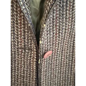Ciao Sport Ltd Vintage Wool Blazer Womens 12 Brown Tweed Piping Academic Jacket thumbnail 8