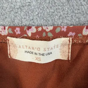 Altar'd State Floral Corset Bustier Top Size XS Brown Strapless Sweetheart Crop thumbnail 4