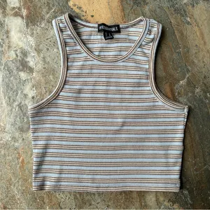 SWS Essentials Striped Crop Top Women's Size Large Comfy Casual thumbnail 2