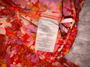 NEW FREE PEOPLE Amy Floral Cotton cutout Orange Jumpsuit sz M thumbnail 9