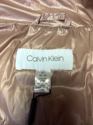 Calvin Klein Puffer Vest Womens Medium Pink Shiny Quilted Full Zip New thumbnail 10