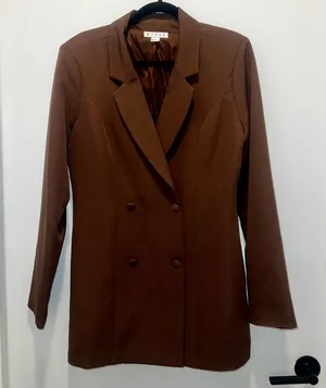 Chocolate Double-Breasted Blazer thumbnail 1