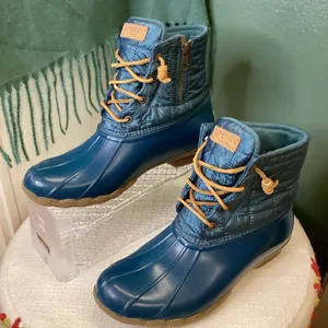 Sperry Teal Women’s Salt Water Quilted Duck Boots‎ Waterproof thumbnail 2