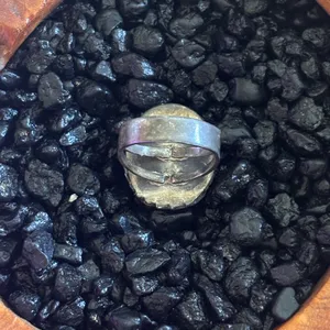 Vintage Native American Navajo Turquoise & Sterling‎ Leaf Ring Patina Sz6 thumbnail 3