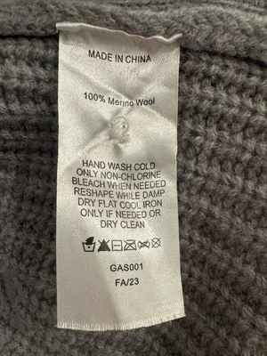 Quince Australian Merino Wool Collared Cable Cardigan Heather Grey XS thumbnail 6