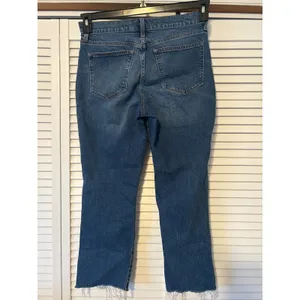 J Crew Mid Rise Flare Crop Jeans Blue Denim Distressed‎ Size 28 thumbnail 2