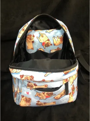 Pug Backpack Purse and Makeup Bag Blue thumbnail 10