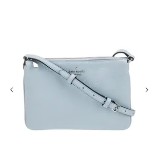 Kate Spade New York Crossbody Bag Purse Small Powder Blue Leather Triple Gusset‎ thumbnail 2