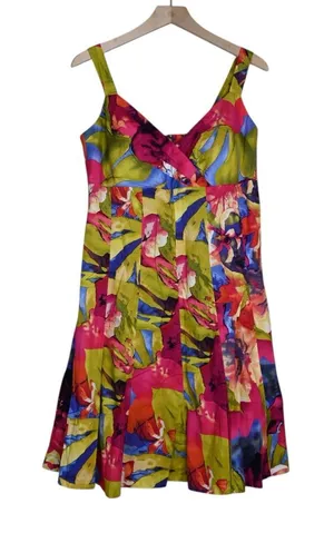 Madison Leigh Women's 10 A Line Floral Print Knee Length Lined Dress thumbnail 1