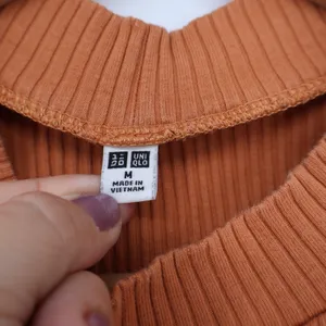 Uniqlo Womens Ribbed Mock Neck Tank Top Terracotta Orange Size M thumbnail 3
