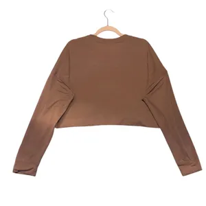 Vuori Womens Avalon Long Sleeve Henley Crop Mauve Brown Pink Size M Relaxed Fit thumbnail 5