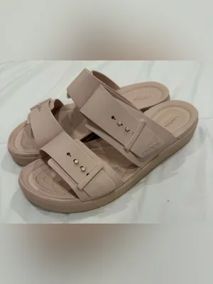 Crocs Brooklyn Buckle Low Low Slide Sandal Latte Tan Beige Size 10 thumbnail 2
