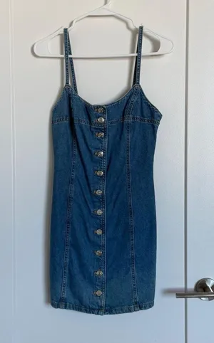 Zara Blue Denim Button-Down Dress thumbnail 1