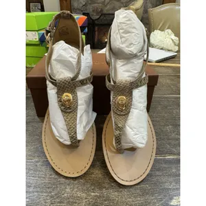 COACH Ingrid Natural Snake Print Leather Thong Wedge Sandals Women's Size 8.5! thumbnail 2