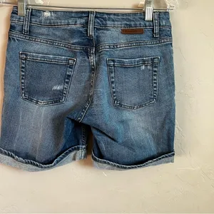Zara Distressed Cuffed Long Line Denim‎ Shorts thumbnail 5
