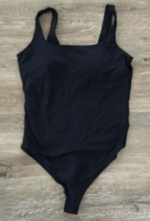 NWOT large womens bodysuit - black stretchy - thong back thumbnail 1