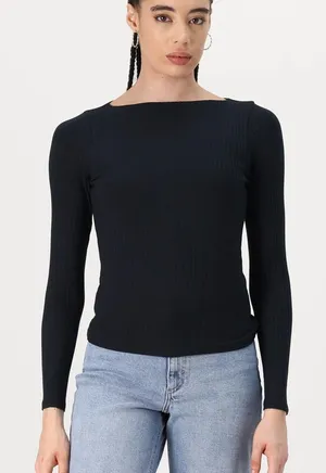 ABERCROMBIE AND FITCH‎ Long Sleeve Tee Tank Built In Black size Small thumbnail 1