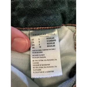 American Eagle Outfitters Jeans Womens 6 Medium Wash Jegging Crop Distressed thumbnail 9
