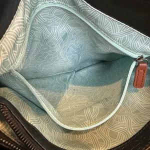 The Sak Black Messenger Bag 100% leather zipper and magnetic closure thumbnail 4