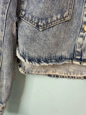 Women’s Mono B faded blue denim jackets small thumbnail 2