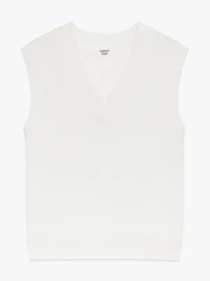 Aritzia‎ Sunday Best Wyatt White Sweater Vest Size XS Cotton Blend thumbnail 1