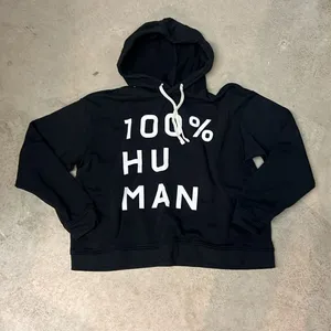 Everlane The 100% Human Typography‎ Hoodie black and white size large thumbnail 3