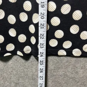 Ann Taylor Top Modal Cotton Black White Polka Dot Scoop Neck Short Sleeve M‎ thumbnail 4