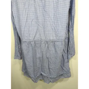 Gap Blue‎ Plaid Mini Utility Pockets Drawstring Dress Womens Large Cottage Core thumbnail 10