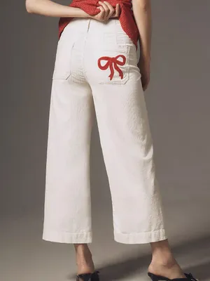 Maeve The Colette Bow Corduroy Crop Wide-Leg Trousers Women’s Sz 23 NWT thumbnail 2