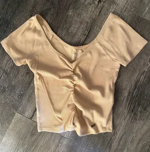 Hollister tan  crop top thumbnail 1