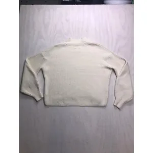Maeve Anthropologie Ivory Ribbed Mock Neck Balloon Sleeve‎ Sweater Medium thumbnail 9